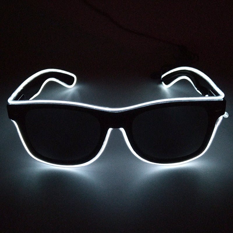 EL Wire Wayfarer Glasses - ElectricDanceCulture - White