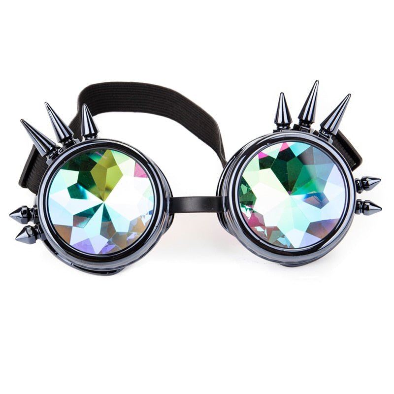 Kaleidoscope Steampunk Goggles - ElectricDanceCulture - Ancient Silver