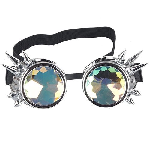 Kaleidoscope Steampunk Goggles - ElectricDanceCulture - Silver