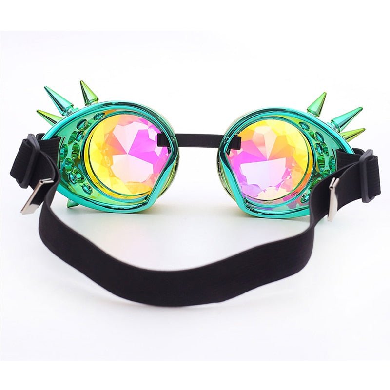 Kaleidoscope Steampunk Goggles - ElectricDanceCulture - Black