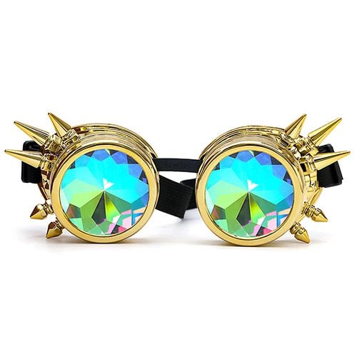 Kaleidoscope Steampunk Goggles - ElectricDanceCulture - Gold