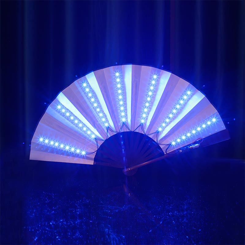 LED Folding Fan - ElectricDanceCulture - Blue