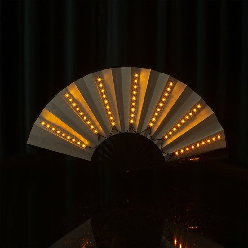 LED Folding Fan - ElectricDanceCulture - Yellow