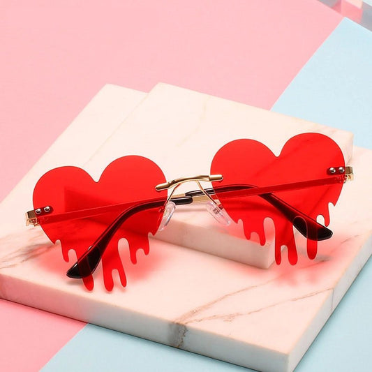Melting Heart Sunglasses - Rimless - ElectricDanceCulture -
