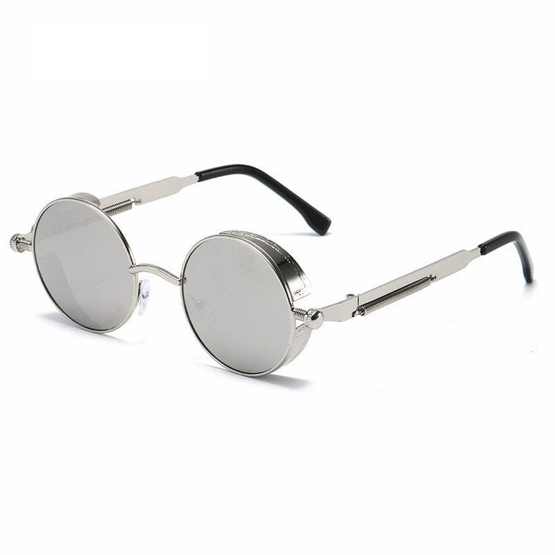 Metal Frame Circle Sunglasses - Vintage - ElectricDanceCulture - Silver Frames Silver Lenses